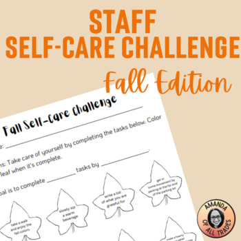 Preview of Teachers Staff Educator Wellness Self-Care Morale Fall Autumn Challenge