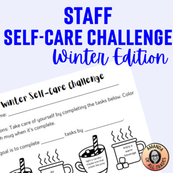 Preview of Teachers Staff Educator Wellness Self-Care Morale Winter Holiday Challenge
