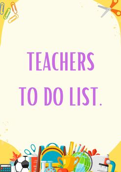 Preview of Teachers To Do List