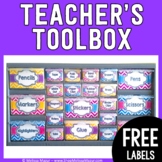 Teacher's Toolbox Freebie!  22 Labels - Editable