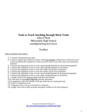 Teachers Toolbox for Mock Trials