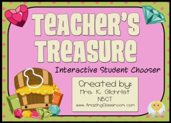 Preview of Teachers Treasure Random Student Name Choose Picker Promethean Flipchart