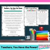 Teachers, You Have the Power | Original Poem | Teacher Morale