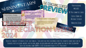 Preview of Teachers are Shining Stars!  Teacher Appreciation Week Pack