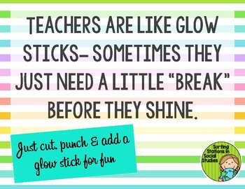Preview of Teachers are like glow sticks-- Improving Staff Morale