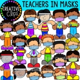 Teachers in Masks Clipart {Social Distancing Clipart}