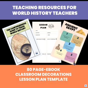 Preview of Teaching 6th Grade World History: eBook + Decorations + Lesson Plan Template