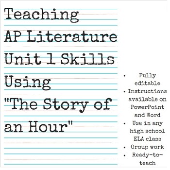 Preview of Teaching AP Literature Unit 1 Skills Using "The Story of an Hour"