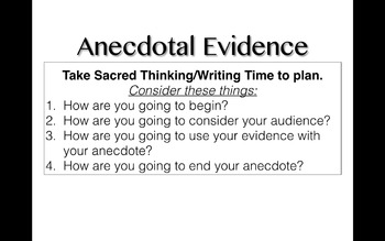Preview of Writing Essays with Anecdotal Evidence
