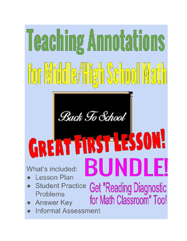 Preview of Annotations for Base Ten Word Problems & Math Class: Reading Diagnostic *Bundle*