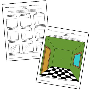 Preview of Teaching Art To Children - Elements Of Art One Point Perspective and Space
