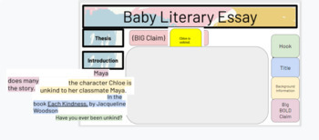 Preview of Teaching Baby Literacy Essays: (Each Kindness) Modified Student Support Slides 