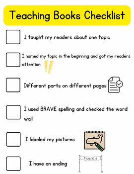Preview of Teaching Book Checklist - Writers Workshop Grade 1 Unit 2