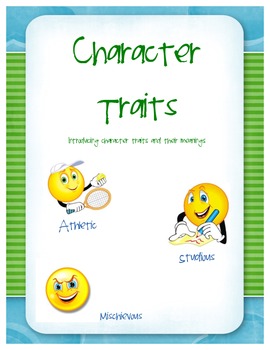 Preview of Teaching Character Trait Meanings w/ Quizzes and graphic organizers