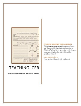Preview of Teaching Claim Evidence Reasoning (CER): A Whodunit Mystery Unit