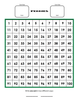 Teaching Coin Money Value with Hundreds Charts- Set of Interactive  Worksheets