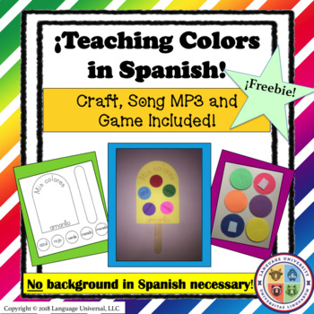 Preview of Spanish Colors Craft, Song and Game!