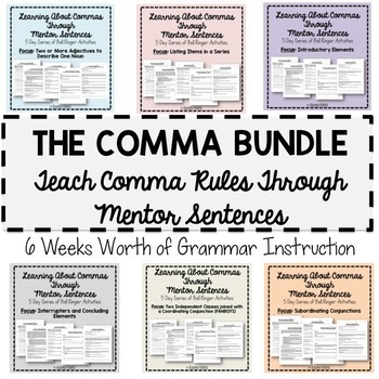Preview of Teaching Commas Through Mentor Sentences: Six Weeks of Instruction BUNDLE