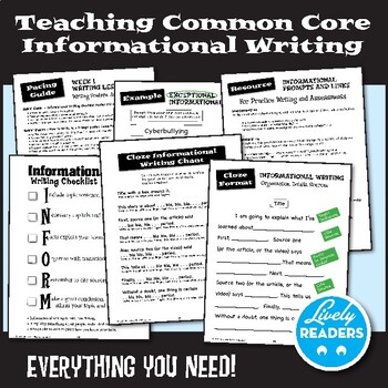 Preview of Teaching Common Core Informational Writing Grades 3, 4, 5
