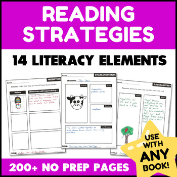Preview of Teaching Comprehension & Reading Strategies Picture Books Activities | ANY BOOK