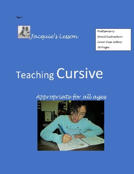 Preview of Teaching Cursive