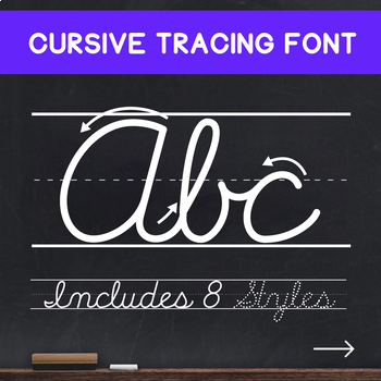 Preview of Teaching Cursive - Dotted Letters Tracing Font - Handwriting
