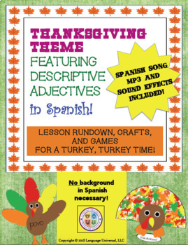 Preview of Spanish Turkey Unit with Crafts, Games, Song and more!