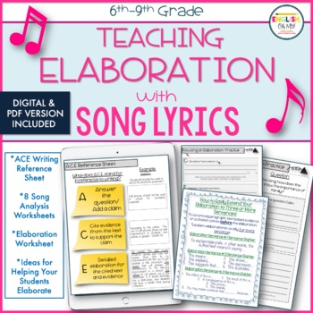 Preview of ACE Writing Strategy, Teaching Elaboration {PDF & DIGITAL}