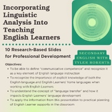 Teaching English Learners Professional Development Slides: