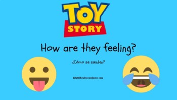 Preview of Teaching Feelings Game Using Toy Story Characters in English & Spanish