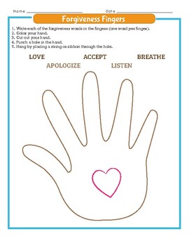 Teaching Forgiveness and Mindfulness: Social Emotional Learning Worksheet