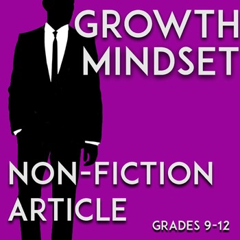 Preview of Growth Mindset Activity High School: Literary Nonfiction Text Malcolm Gladwell