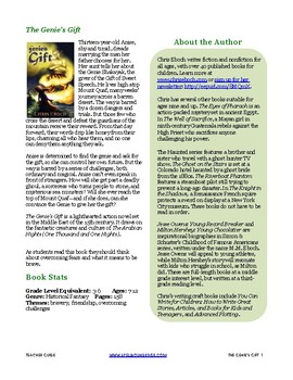 Preview of Teaching Guide for The Genie's Gift, middle grade historical fantasy
