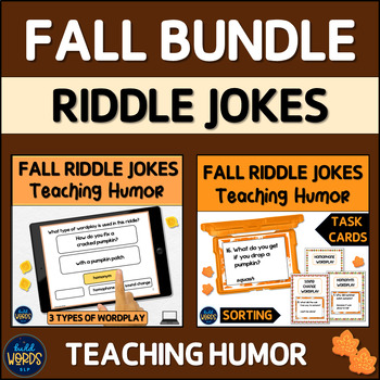 Preview of Teaching Humor with Fall Riddle Jokes BUNDLE Speech Therapy Activities