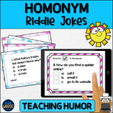 Teaching Humor with Homonyms Riddle Jokes Digital and Prin