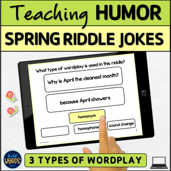Preview of Teaching Humor with Spring Riddle Jokes Digital Speech Therapy Activity