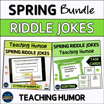Preview of Spring Teaching Humor with Riddle Jokes BUNDLE Speech Therapy Activities