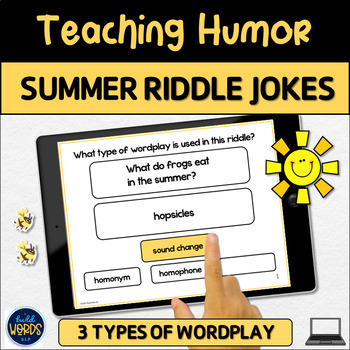 Preview of Teaching Humor with Summer Riddle Jokes Digital Speech Therapy Activity