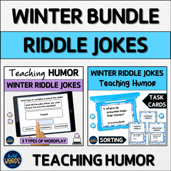Preview of Teaching Humor with Winter Riddle Jokes BUNDLE Speech Therapy Activities