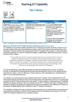 Preview of Teaching ICT Capability in Year 1 Literacy Lessons