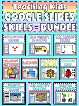 Preview of BUNDLE Teaching Kids Google Slides Skills Distance Learning Choice Board Format