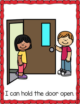 child holding door open clip art