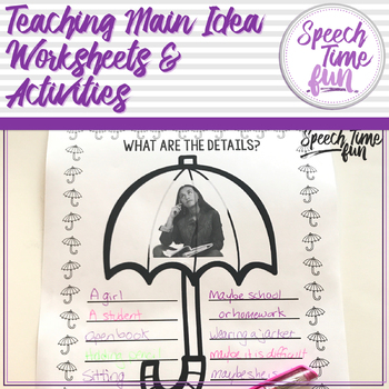 Preview of Teaching Main Idea Worksheets and Activities