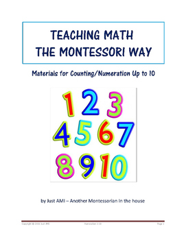 Preview of Teaching Math the Montessori Way - Materials for Counting/Numeration Up to 10