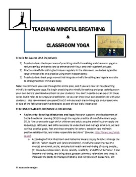 Preview of Teaching Mindful Breathing and Classroom Yoga