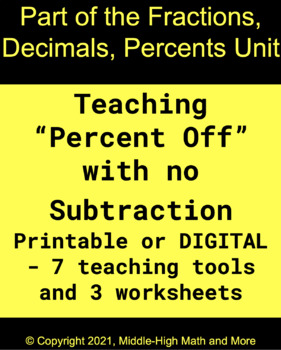 Preview of Teaching Percent Off Without Subtraction - 7 Tools, 3 Worksheets, GOOGLE DOC