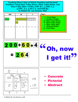 Preview of Teaching Place Value Using Place Value Pieces, Strips, and Mats CCSS grade 2 – 6