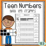 Teen Numbers with Ten Frames Worksheets - Freebie!