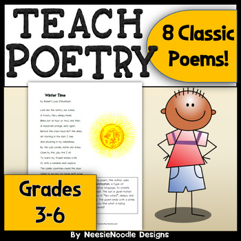 Preview of "Teach Poetry" With Classic Poems and Poetry Practice Worksheets