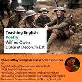 High School English: Poetry Unit - Wilfred Owen 'Dulce et 